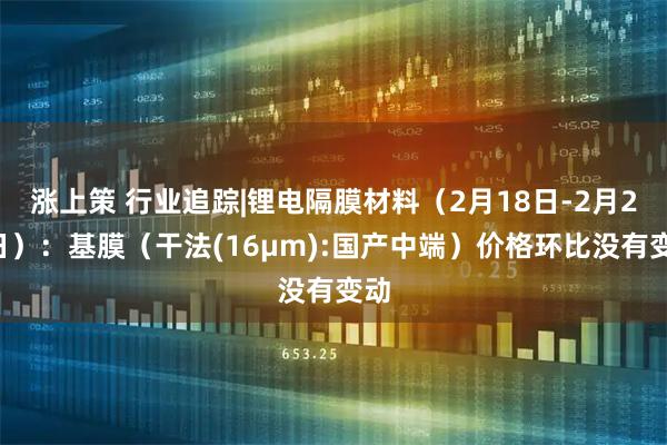 涨上策 行业追踪|锂电隔膜材料（2月18日-2月24日）：基膜（干法(16μm):国产中端）价格环比没有变动