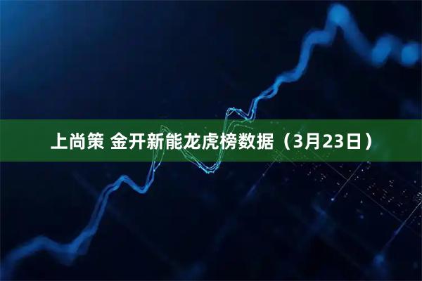 上尚策 金开新能龙虎榜数据（3月23日）