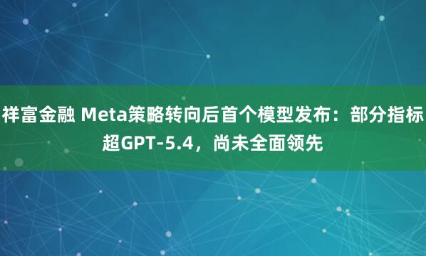 祥富金融 Meta策略转向后首个模型发布：部分指标超GPT-5.4，尚未全面领先