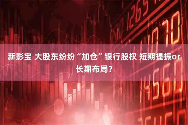 新影宝 大股东纷纷“加仓”银行股权 短期提振or长期布局？