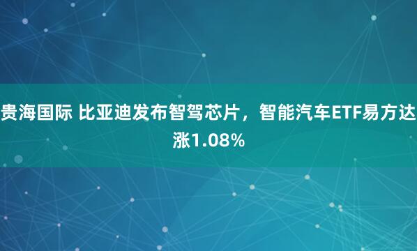 贵海国际 比亚迪发布智驾芯片，智能汽车ETF易方达涨1.08%
