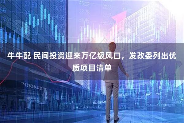 牛牛配 民间投资迎来万亿级风口，发改委列出优质项目清单